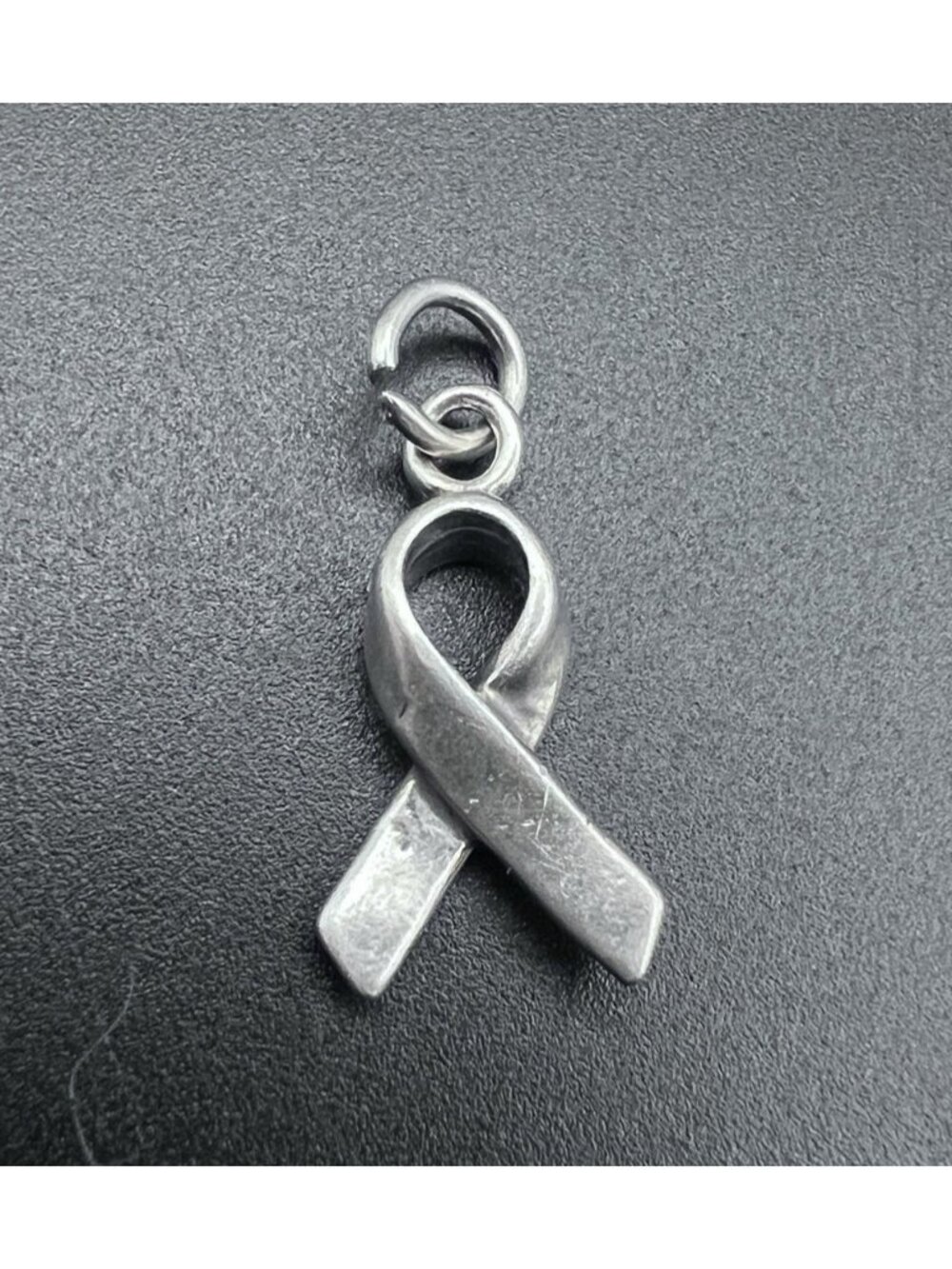Vintage Sterling Silver Charm Pendant Awareness Ribbon